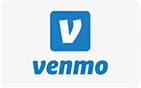 A blue and white logo of venmo.