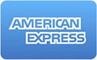 A blue button that says american express.